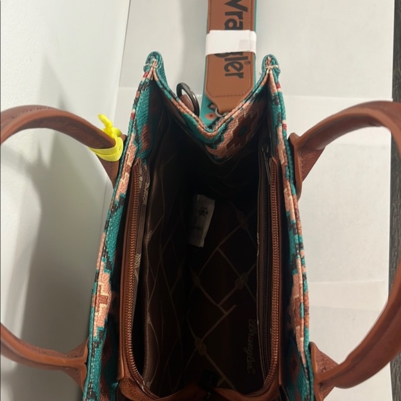 WRANGLER SOUTHWESTERN PRINT TOTE + CROSSBODY BAG - Turquoise - Picture 5 of 11